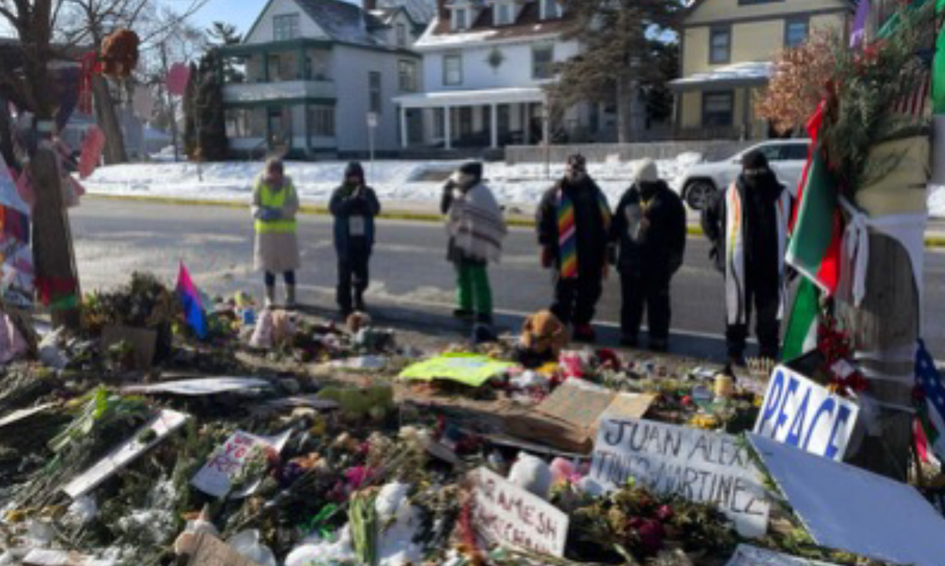 Hindus for Human Rights’ interfaith group visits a memorial in Minneapolis.