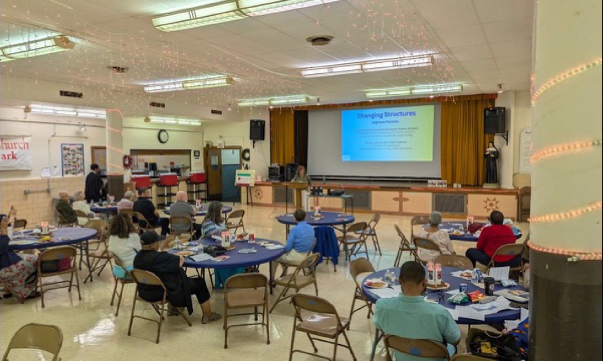 Kim Blackford speaks at a St. Louis Catholic workshop on racism and the Church’s response at the St. Charles Lwanga Center.